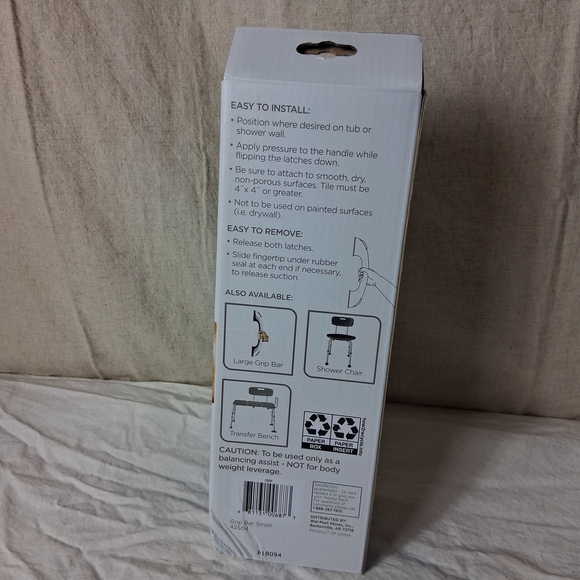 Equate White and Black Grip Bar for Bath and Shower- You Will Get Both - Picture 5 of 7